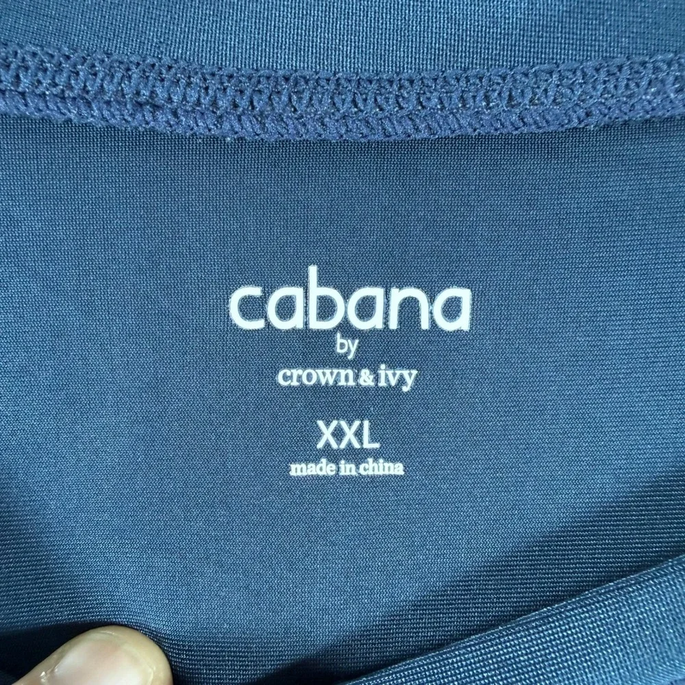 Cabana by Crown‎ & Ivy Rash Guard Men XXL Blue Alcohol You Later Graphic LS Swim